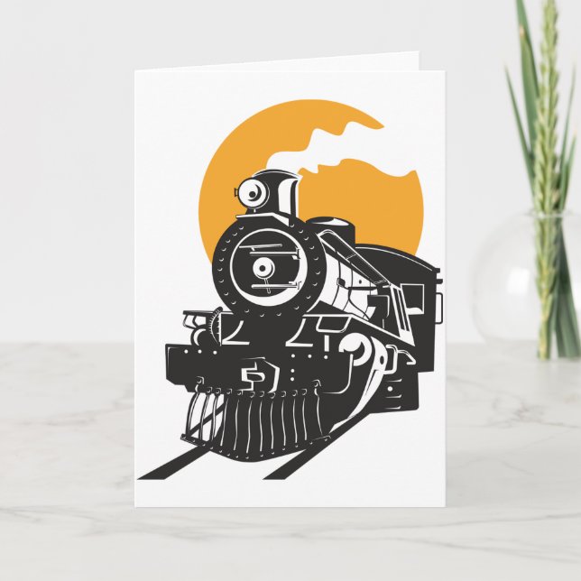 Tarjetas de felicitación del tren del vapor (Anverso)