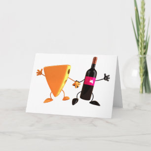Tarjetas de felicitación del vino y del queso