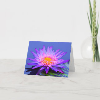 Tarjetas de felicitación en blanco de nenúfar azul