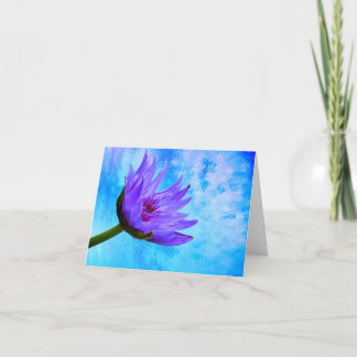 Tarjetas de felicitación en blanco de nenúfar azul
