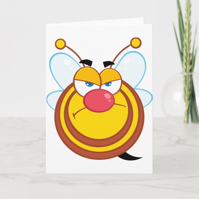 Tarjetas de felicitación enojadas de la abeja de (Anverso)