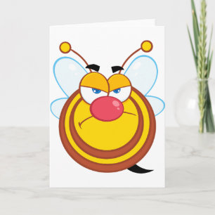 Tarjetas de felicitación enojadas de la abeja de
