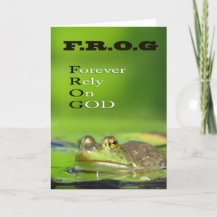 Tarjetas de felicitación F.R.O.G Forever.Rely.On.G