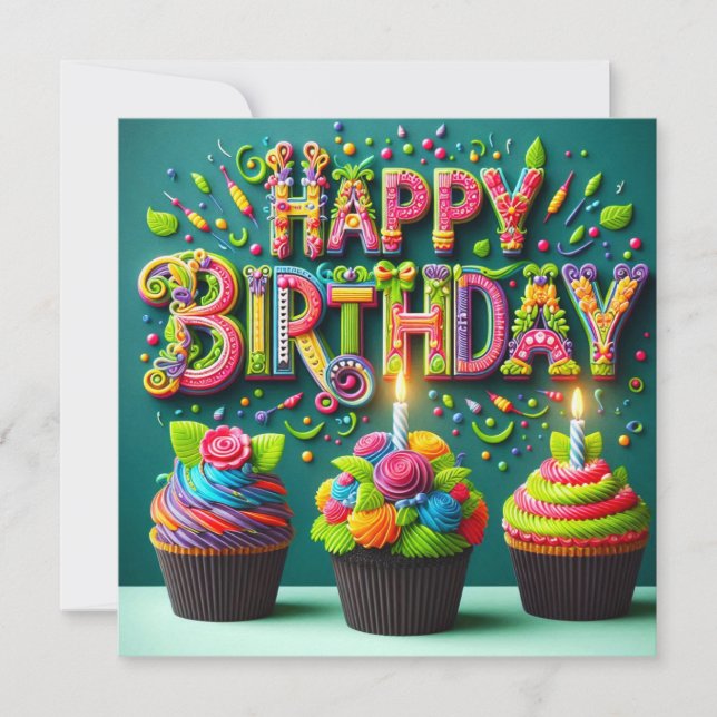 Tarjetas de felicitación Feliz Cumpleaños (Anverso)