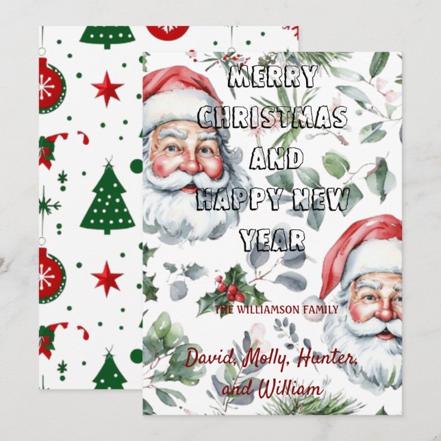 Tarjetas de felicitación Feliz Navidad tarjeta bla (Anverso / Reverso)