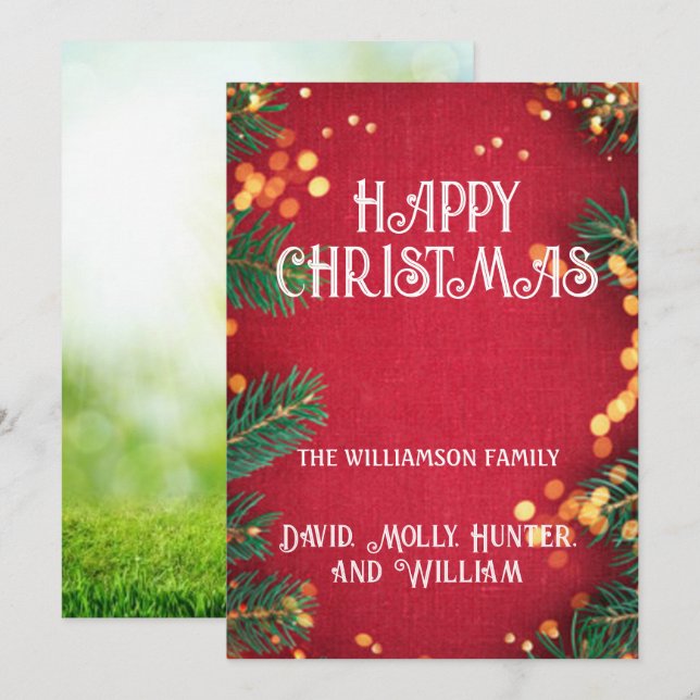 Tarjetas de felicitación Feliz Navidad Tarjeta Roj (Anverso / Reverso)