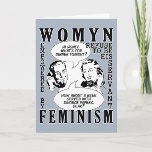 Tarjetas de felicitación feministas retras del