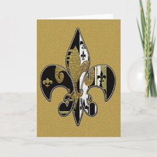 Tarjetas de felicitación Fleur de lis Bling