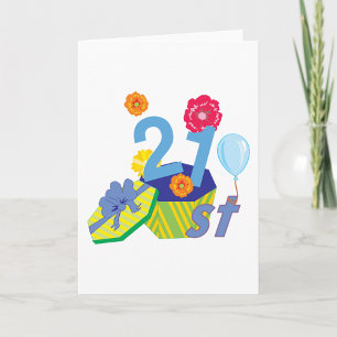 Tarjetas de felicitación floral 21st Birthday