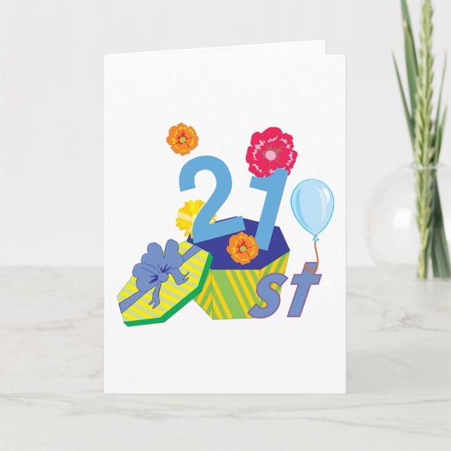 Tarjetas de felicitación floral 21st Birthday (Subido por el creador)