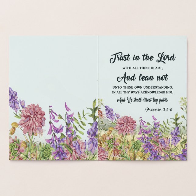Tarjetas de felicitación florales con versículos b (Interior)