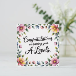 Tarjetas de felicitación florales para exámenes de