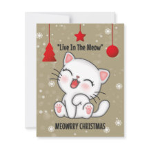 Tarjetas de felicitación "FUNNY CAT MEOWRRY NAVIDA