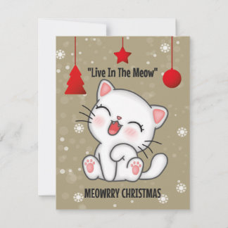 Tarjetas de felicitación "FUNNY CAT MEOWRRY NAVIDA