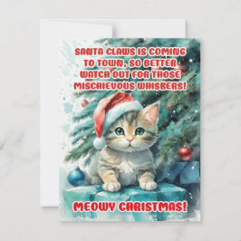 Tarjetas de felicitación "FUNNY CAT MEOWY NAVIDADE