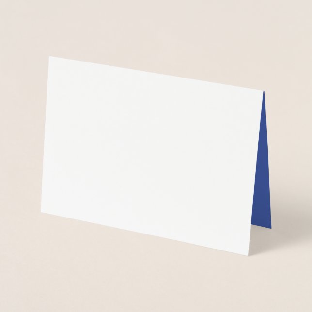 Tarjetas de Felicitación | Hoja. Mate. Azul. Hecho (Anverso)