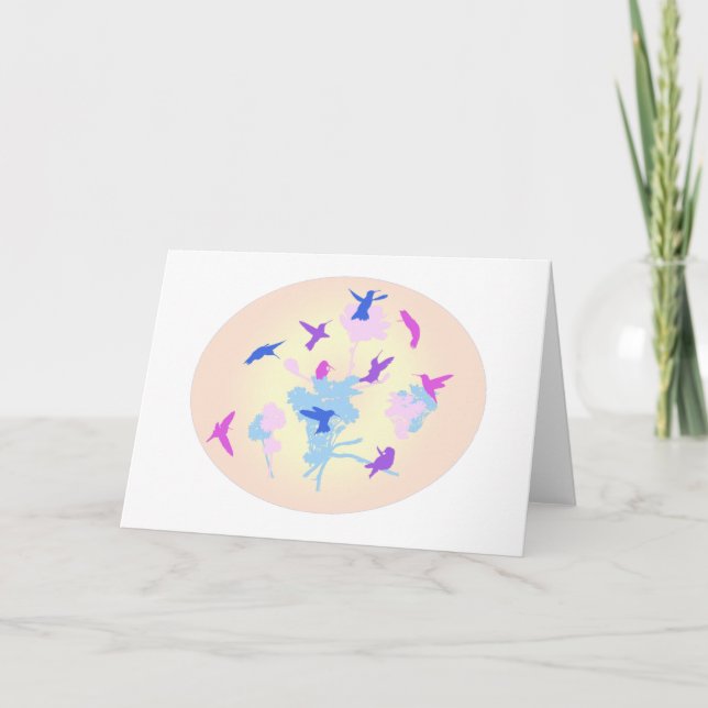 Tarjetas de felicitación Hummingbird Menagerie (Anverso)