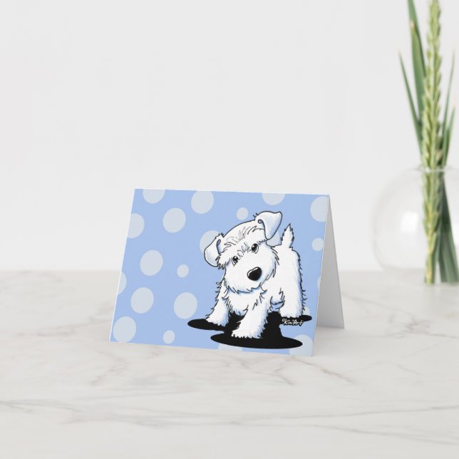 Tarjetas de felicitación KiniArt White Schnauzer (Anverso)