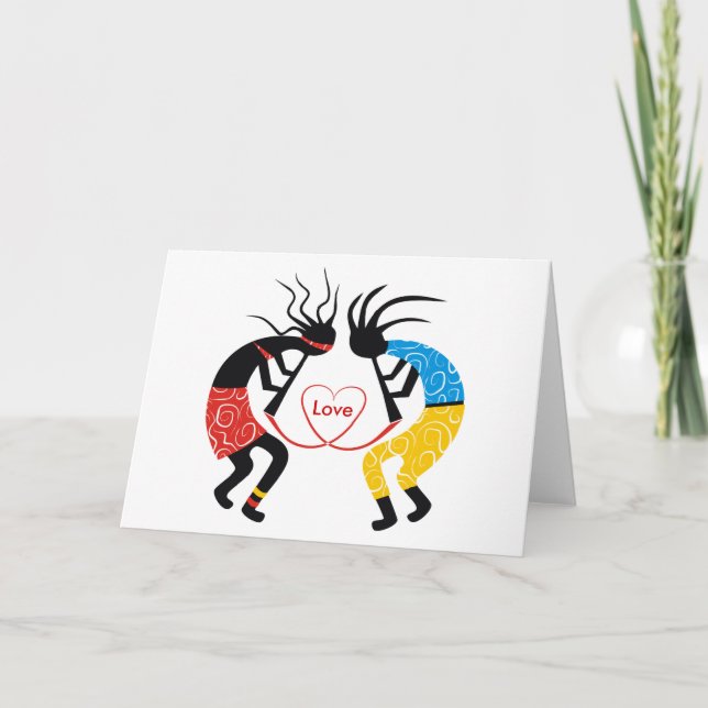 Tarjetas de felicitación Kokopelli Love (Anverso)