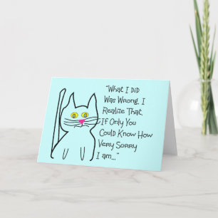 Tarjetas de felicitación "Lo siento"—Diseño de gat