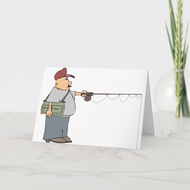 Tarjetas de felicitación Man Fishing (Anverso)