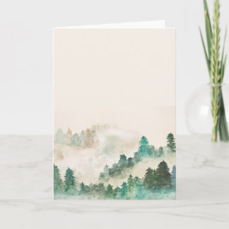 Tarjetas de felicitación Misty Forest Watercolor