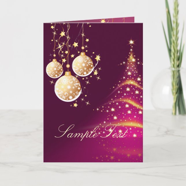 Tarjetas de felicitación navideña, árbol de Navida (Anverso)