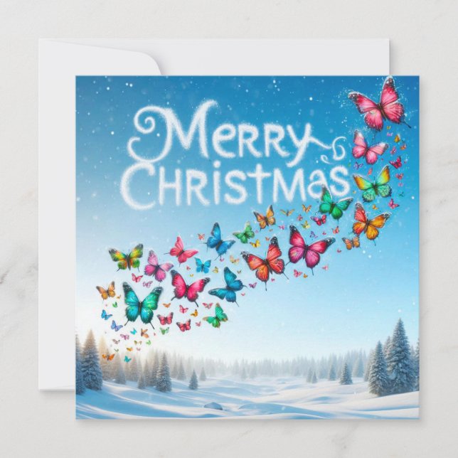 Tarjetas de felicitación navideña de Feliz (Anverso)