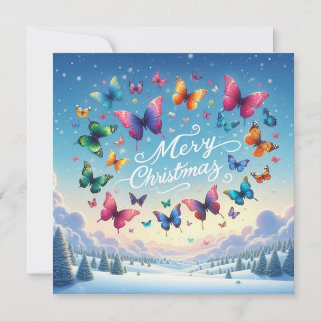 Tarjetas de felicitación navideña de Feliz (Anverso)