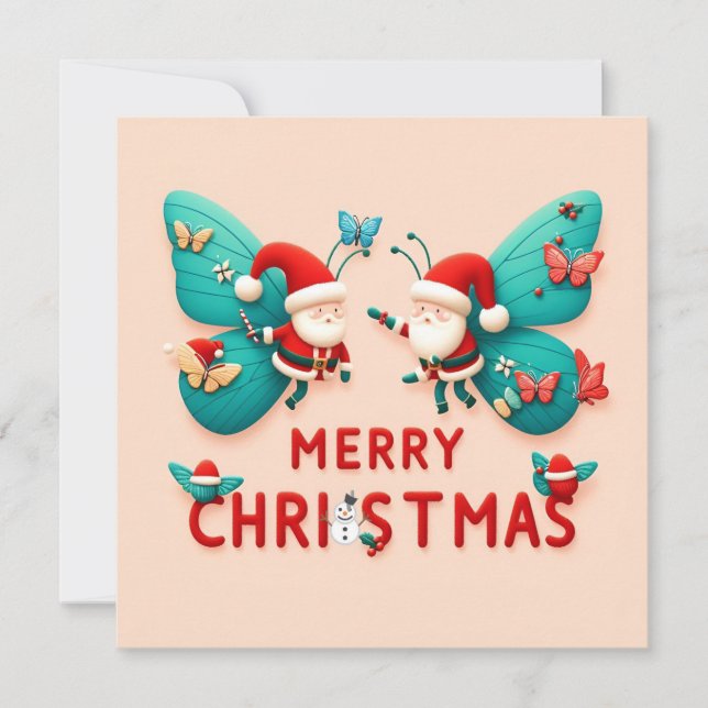 Tarjetas de felicitación navideña de Feliz (Anverso)