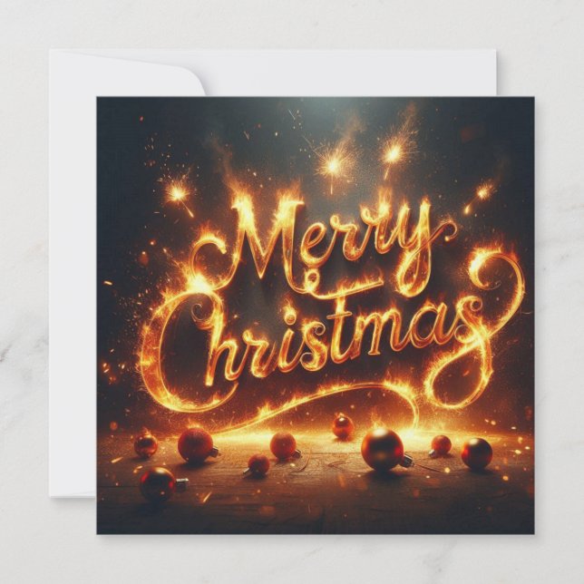 Tarjetas de felicitación navideña de Feliz (Anverso)