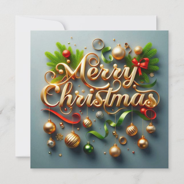 Tarjetas de felicitación navideña de Feliz (Anverso)