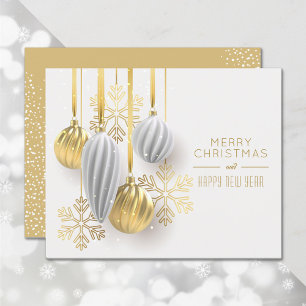 Tarjetas de Felicitación Navideñas con Adornos de