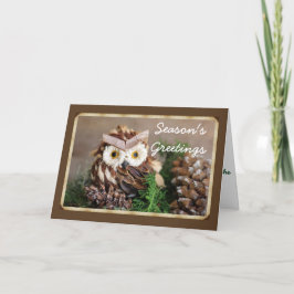 Tarjetas de felicitación navideñas de búhos con so