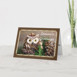 Tarjetas de felicitación navideñas de búhos con so