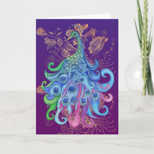 Tarjetas de felicitación pacíficas del espacio en (Anverso)