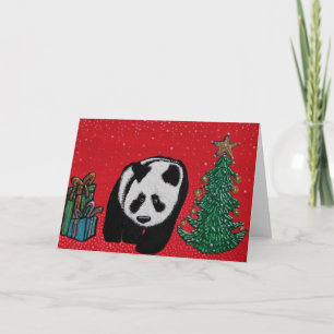 Tarjetas de felicitación Panda para navidades