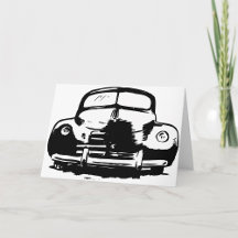 Tarjetas de felicitación para autos Retro