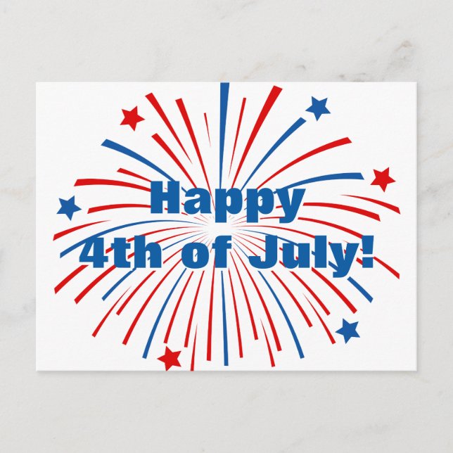 Tarjetas de felicitación para fiesta del 4 de juli (Anverso)