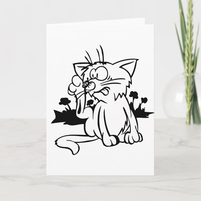 Tarjetas de felicitación para gatos en blanco y ne (Subido por el creador)