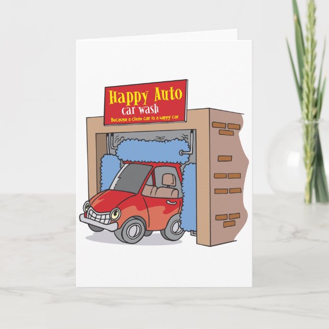 Tarjetas de Felicitación para Lavado de Autos Feli (Anverso)