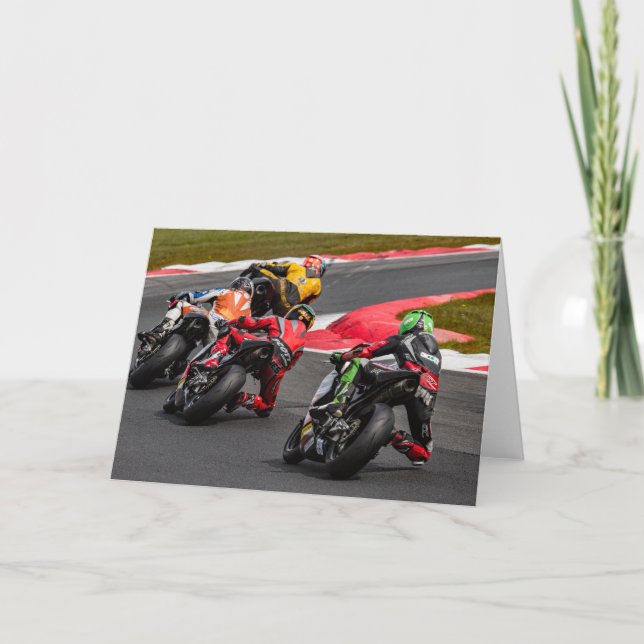 Tarjetas de felicitación para motocicleta de Carre (Anverso)