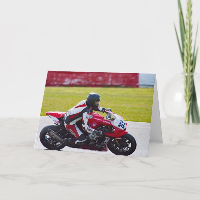 Tarjetas de felicitación para motocicleta de Carre (Anverso)