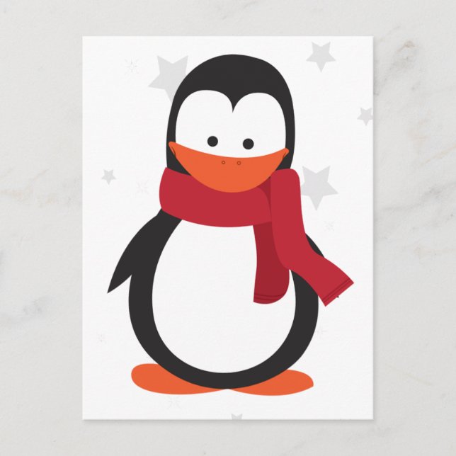 tarjetas de felicitación para navidades de pingüin (Anverso)