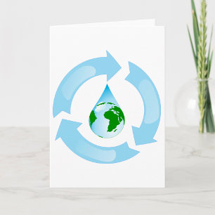 Tarjetas de felicitación para reciclaje de agua