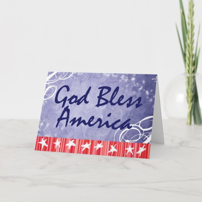 Tarjetas de felicitación patrióticas - Dios bendig (Anverso)