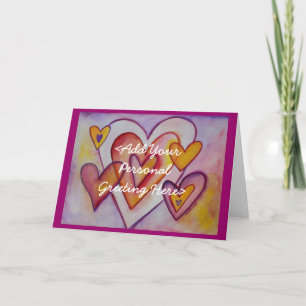 Tarjetas de Felicitación Personalizadas con Corazo
