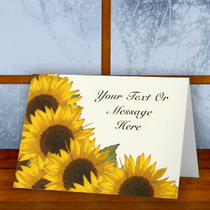 Tarjetas de Felicitación Personalizadas de Girasol