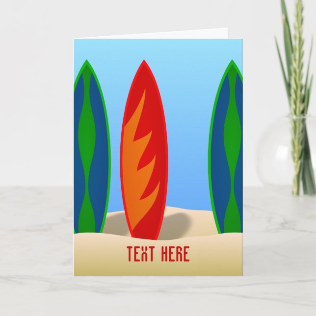 Tarjetas de felicitación personalizadas para surf (Anverso)