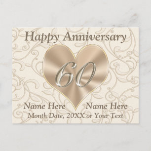 Tarjetas de felicitación personalizadas por 60º an